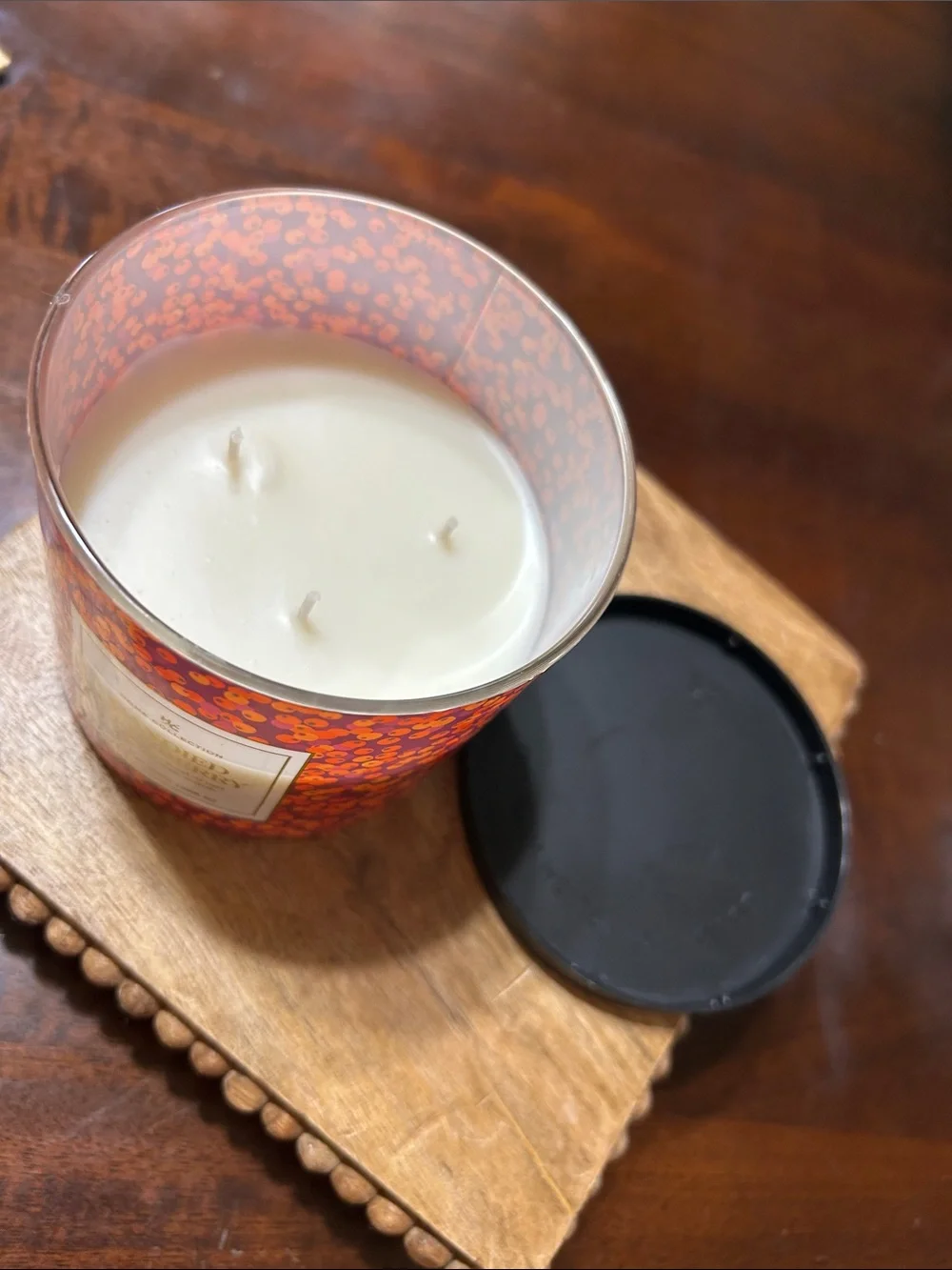 Home Collection “Candied Cranberry” 3 Wick Candle 13 Oz New